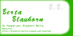 berta blauhorn business card